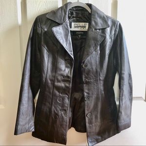 Wilson's Pelle Studio Women's 4 Button Front Soft Brown Leather Jacket Size XS